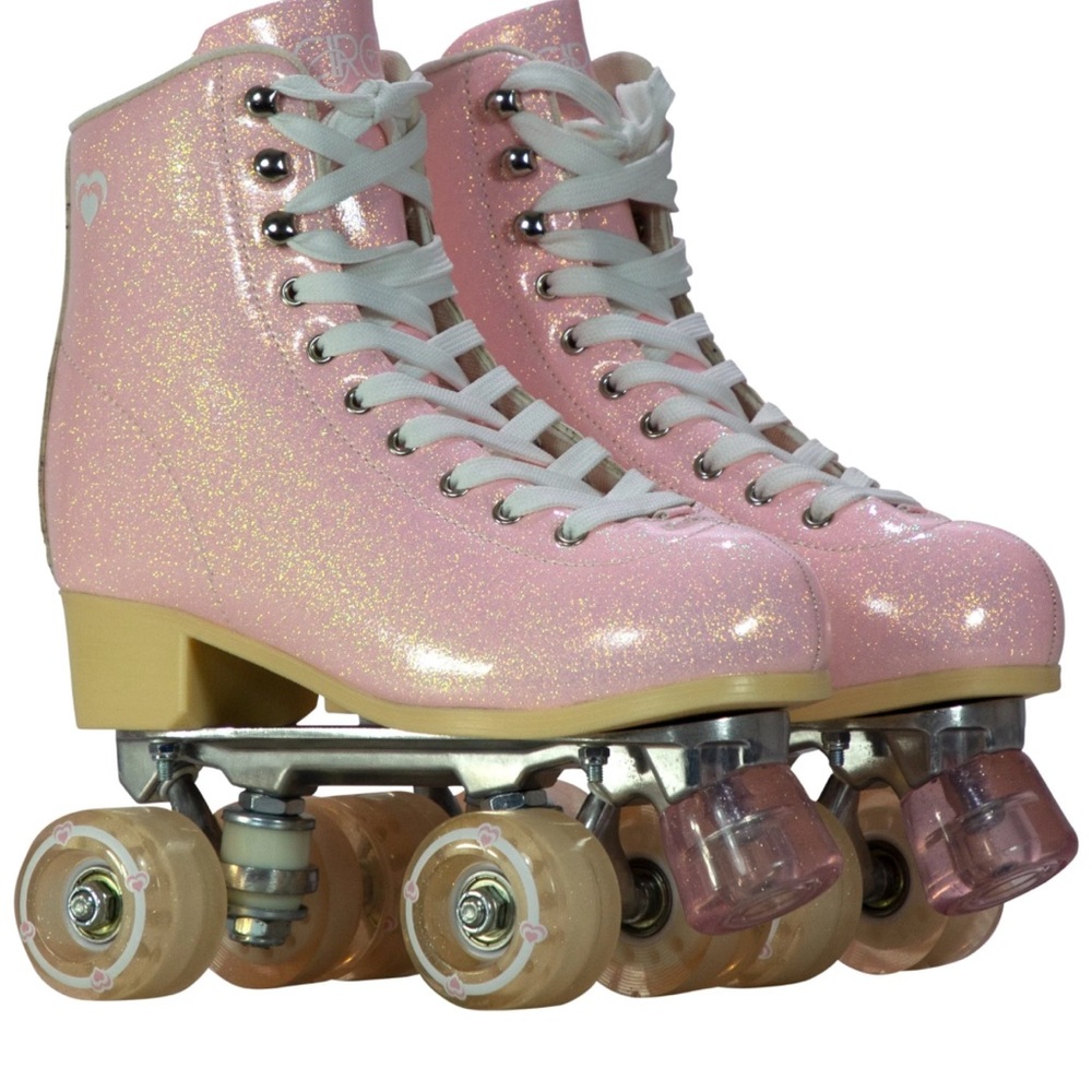 Pink Glitter Roller Skates
